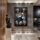 3D Wolf Collage Wall Art III