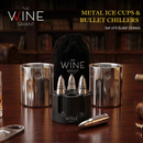 2 Metal Ice Cups Bullet Chillers By Whiskey Stones Bullets Stainless Steel With Revo by The Wine Savant