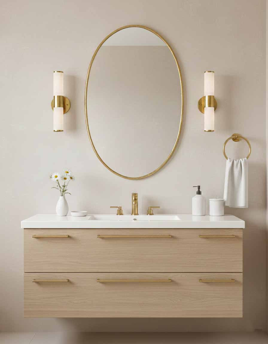 Oval Mirror - Brass Oval Wall Mirror, photo 2 of 13