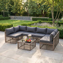 Axis 104.8" Modern Outdoor Sectional Set, 7-Piece