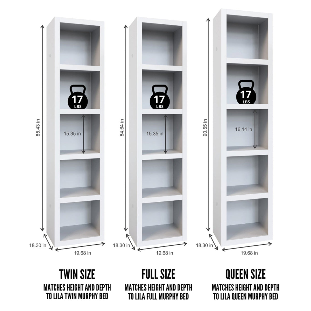 White 91-in Tall Wooden Bookcase Shelf, photo 4 of 6