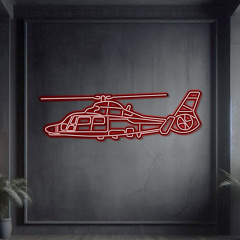 AS365 Dauphin Metal Neon Aircraft Wall Art - NCN0014