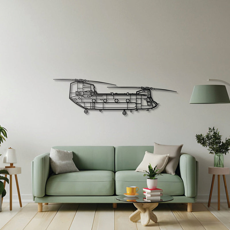 Chinook CH-47 Metal Aircraft Wall Art - NCP0047