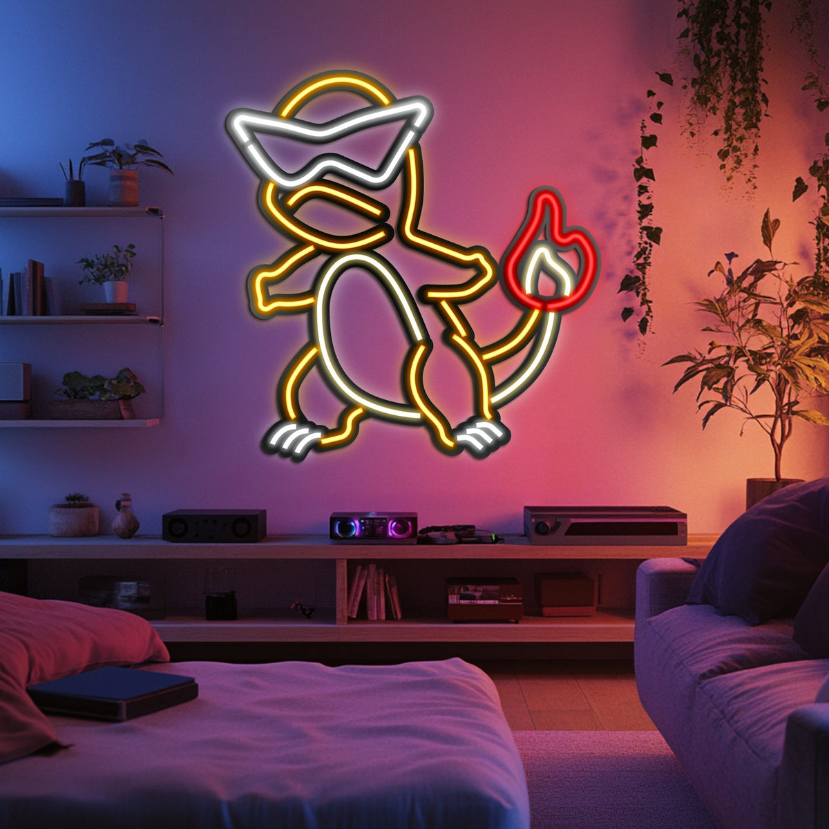 Charmender Metal Neon Wall Art- LN0049, photo 2 of 6