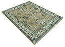 Hand knotted Peach, Ivory and Gray 8x10 Oriental Oushak wool area rug by The Rug Decor