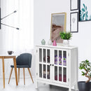 Glass Door Sideboard Console Storage Buffet Cabinet by LJGDeals