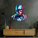 UV Printed Captain America Neon Sign,Neon Wall Art,Neon Light Sign, Custom Neon Sign,UV Print Neon Sign,Acrylic Neon