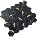 Black Gold 12x12 Honed Hexagon PVC Peel & Stick Tile (10 pack, 8.3 sq ft/case) - Sample