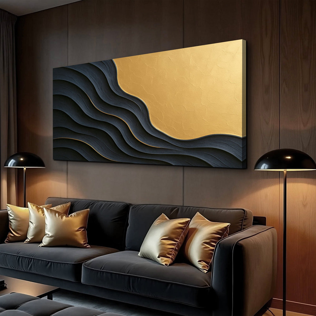 Black And Gold Minimalist Abstract XII, photo 4 of 10