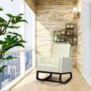 2-in-1 Fabric Upholstered Rocking Chair with Pillow by LJGDeals
