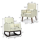 2-in-1 Fabric Upholstered Rocking Chair with Pillow by LJGDeals