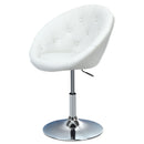 1 Piece Modern Adjustable Swivel Round PU Leather Chair-Black by DirectDeals