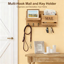 Vintage Wood Wall Organizer – Key Holder, Mail Rack & Coat Hooks by 2Dropme