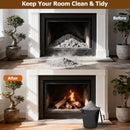 2.9 Gallon Metal Coal Ash Can with Wooden Lid and Side Grips for Fireplace Fire Pits
