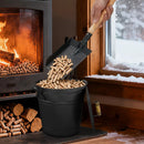 2.9 Gallon Metal Coal Ash Can with Wooden Lid and Side Grips for Fireplace Fire Pits by LJGDeals