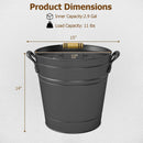 2.9 Gallon Metal Coal Ash Can with Wooden Lid and Side Grips for Fireplace Fire Pits by LJGDeals