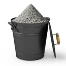 2.9 Gallon Metal Coal Ash Can with Wooden Lid and Side Grips for Fireplace Fire Pits