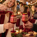 Crystal Stemmed Christmas Wine Glasses Goblets - Set of 2