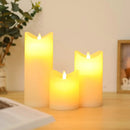 4/6/8 inch High Flickering Battery Candle（Set of 3） by JHY DESIGN