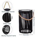 10.5'' High Solar Lantern Outdoor Table Lamp Black 2Pcs by JHY DESIGN