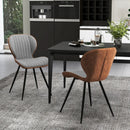 Set of 2 Armless Dining Chair Modern Accent Chairs with Curved Backrest-Gray by LJGDeals