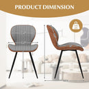 Set of 2 Armless Dining Chair Modern Accent Chairs with Curved Backrest-Gray by LJGDeals