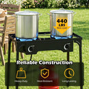2 Burner Propane Stove 160000 BTU with Adjustable Regulator by LJGDeals