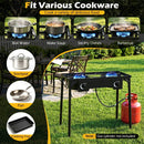 2 Burner Propane Stove 160000 BTU with Adjustable Regulator by LJGDeals