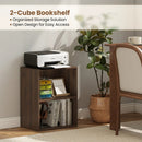 2-Cube Bookshelf with Adjustable Shelf - Dark Walnut by LJGDeals