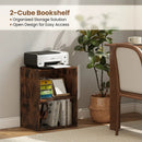 2-Cube Bookcase Set of 2 Floor Standing Open Bookshelf w/ 5-Position Adjustable Shelf by LJGDeals