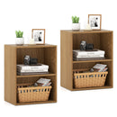 2-Cube Bookcase Set of 2 Floor Standing Open Bookshelf w/ 5-Position Adjustable Shelf