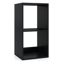 2 Cube Bookshelf with Back Guardrail for Living Room Bedroom-White by DirectDeals