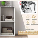 2 Cube Bookshelf with Back Guardrail for Living Room Bedroom by LJGDeals