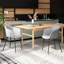 Set of 2 Upholstered Dining Chair with Ergonomic Backrest Design by LJGDeals