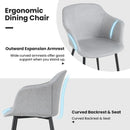 Set of 2 Upholstered Dining Chair with Ergonomic Backrest Design by LJGDeals