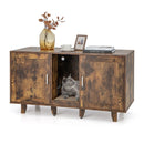 2-Door Cat Litter Box Enclosure with Winding Entry and Scratching Board by LJGDeals
