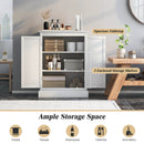 2-Door Freestanding Bathroom Cabinet with Adjustable Shelves-White by LJGDeals