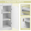 2 Doors Freeestanding Bathroom Floor Cabinet with 2 Drawers and Adjustable Shelves-White by LJGDeals