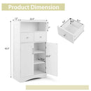 2 Doors Freeestanding Bathroom Floor Cabinet with 2 Drawers and Adjustable Shelves-White by LJGDeals