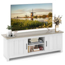 TV Stand with 2 Cabinets and Open Shelves for TVs up to 65 Inch