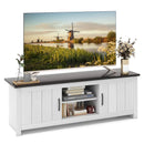 TV Stand with 2 Cabinets and Open Shelves for TVs up to 65 Inch by LJGDeals