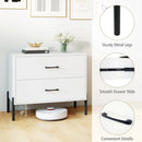 2-Drawer Dresser Modern Wooden Nightstand Set of 2-White by LJGDeals