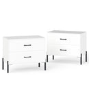 2-Drawer Dresser Modern Wooden Nightstand Set of 2-White by LJGDeals