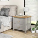 2-Drawer Nightstand with Rubber Wood Legs by LJGDeals