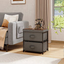 2-Drawer Nightstand with Removable Fabric Bins and Pull Handles by LJGDeals