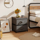2-Drawer Nightstand with Removable Fabric Bins and Pull Handles by LJGDeals