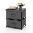 2-Drawer Nightstand with Removable Fabric Bins and Pull Handles by LJGDeals
