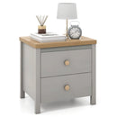 2-Drawer Nightstand with Rubber Wood Legs by LJGDeals