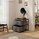 2-Drawer Nightstand with Removable Fabric Bins and Pull Handles by LJGDeals