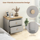 2-Drawer Nightstand with Rubber Wood Legs by LJGDeals